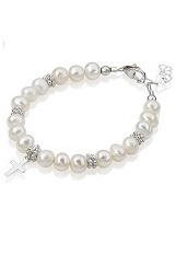 captivating itsy-bitsy pearl baby christening bracelet